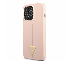 Guess Silicone Line Triangle Backcover für Apple iPhone 13 Pro rosa