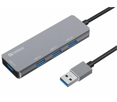 Sandberg SAVER USB-A HUB silber / 1x USB 3.0 / 3x USB 2.0