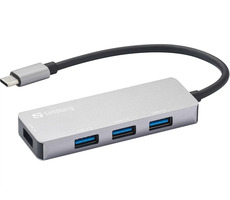 Sandberg Saver USB-C HUB silber / 1x USB 3.0 und 3x USB 2.0