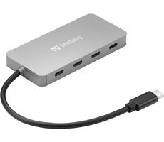Sandberg USB-C HUB silber / 4X USB-C 3.0 / 15 cm 