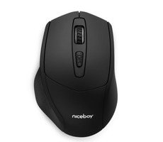 Niceboy M10 Schwarz / Kabellose optische Maus / 1600 DPI / USB / 2,4 GHz