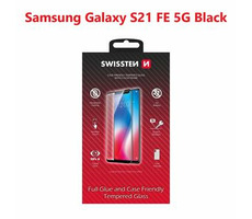 Swissten FULL GLUE COLOR FRAME CASE FRIENDLY Glas für Samsung Galaxy S21 FE 5G schwarz