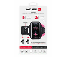 Swissten ARMBAG CASE Hülle für 6" rosa / Armumfang: bis 38cm