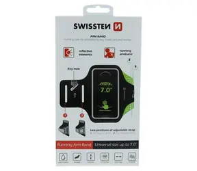 Swissten ARMBAG CASE Tasche für 7" schwarz / Armumfang: bis 38cm