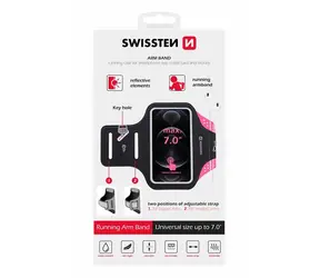 Swissten ARMBAG CASE Hülle für 7" rosa / Armumfang: bis 38cm