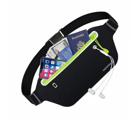 Swissten WAIST BAG Tasche für bis zu 7" schwarz / Taillenumfang: bis zu 77 - 120cm