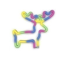 Forever Decorative LED Neon Elchfarben / Kabellänge 2 m / 3xAA / USB