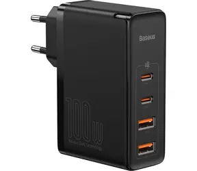 Baseus Ladegerät GaN2 schwarz / 100W / 2x USB-A und 2x USB-C / 3A