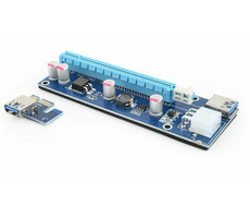 Gembird RC-PCIEX-03 blau / Riser-Karte / PCI Express x1 > x16 / Kabel