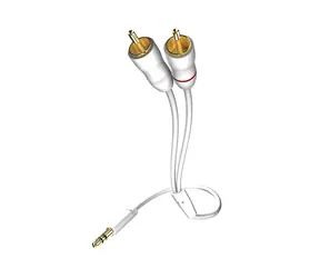 In-akustik Star Audiokabel weiß 1,5 m / 3,5 mm Klinke - 2x Cinch