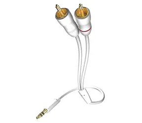 In-akustik Star Audiokabel weiß 3 m / 3,5 mm Klinke - 2x Cinch