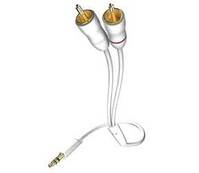 In-akustik Star Audiokabel weiß 5 m / 3,5mm Klinke - 2x Cinch