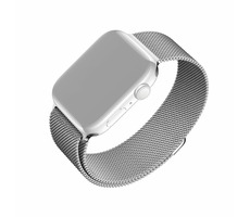 FIXED Mesh-Armband Mesh-Edelstahlarmband für Apple Watch 42 & 44 & 45 mm Silber