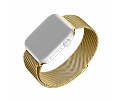 FIXED Mesh-Armband Mesh-Edelstahlarmband für Apple Watch 42 & 44 & 45 mm Gold