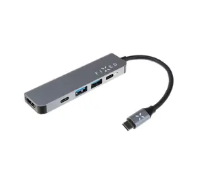 FIXED HUB Mini 5-Port Aluminium USB-C für Laptops und Tablets grau
