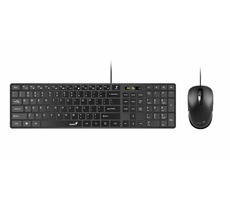 Genius SlimStar C126 schwarz / Kabelgebundenes Tastatur- und Mausset / USB / CZ+ SK-Layout / 1000 DPI