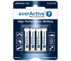 EverActive Pro Alkaline-Batterien AAA (LR03) - Blister 4 Stk 