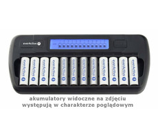 EverActive NC-1200 / Batterieladegerät / bis zu 12 AAA- oder AA-Batterien / LCD
