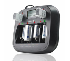 EverActive NC900U / Batterieladegerät / bis zu 8 Batterien / bis zu 6x AAA/AA / bis zu 4X C/D / bis zu 2x 9V / LCD