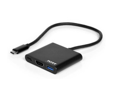 PORT CONNECT 900140 USB-C-Hub / 1x USB-A 3.0 / 1x USB-C 3.1 / 1x HDMI