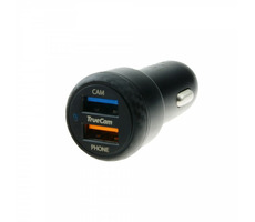 TrueCam Auto-Schnellladegerät schwarz / USB / 2,4A & 3A / für TrueCam -Autokameras 