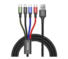 Baseus CA1T4-B01 Fast 4in1 schwarz / 2x USB-C / Micro USB / Lightning / 1,2m