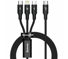 Baseus CAMLT-SC01 Rapid Serie 3in1 schwarz / USB-C / MicroUSB / Lightning / 1,5 m 