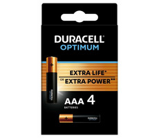 Duracell - Optimum Alkalibatterie Micropencil AAA 4 Stk