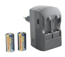 Avacom Lade-Zweikanal-ACFRB-Kit für RCR123-Akkuladung + 2 Stück RCR123