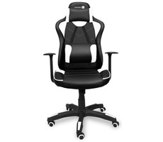 Connect IT LeMans Pro weiß / Gamingstuhl / verstellbar / Leder / Rollen / Belastbarkeit 150 kg