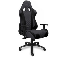 Connect IT Monaco Pro grau-schwarz / Gaming-Stuhl / verstellbar / Leder / Rollen / Belastbarkeit 150 kg