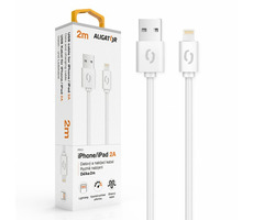 Aligator 2A Lightning Daten- und Ladekabel 2m weiß