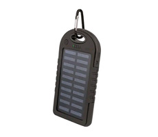 Setty GSM036554 schwarz / Solar PowerBank 5000 mAh / 5V / 1A / 2x USB-A Ausgang / 1x MicroUSB Eingang