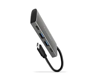 Axagon HMC-4G2, USB-10-Gbit/s-Hub, Anschlüsse 2x USB-A, 2x USB-C, USB-C-Kabel 13 cm