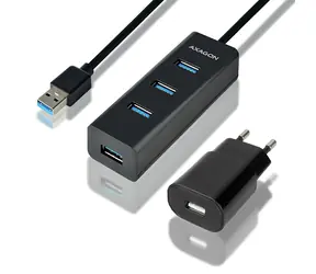 Axagon HUE-S2BP, 4X USB 5Gbps LADE-Hub, USB-A Kabel 120cm, inkl. Netzteil