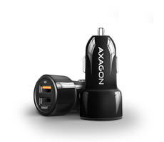 Axagon PWC-QC5 schwarz / Dual-Autoladegerät / 2x USB-A QC 3.0 / 31,5W / 12V/24V DC