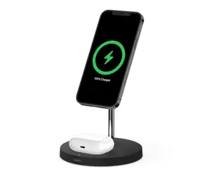 Belkin WIZ010vfBK 2-in-1 Ladestation schwarz / für iPhone / 15W / MagSafe