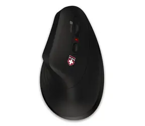 Connect IT FÜR DIE GESUNDHEIT Verti TriMode schwarz / Kabellose vertikale Maus / 2400 DPI / 2,4 GHz / USB-A-Empfänger / 2x AAA