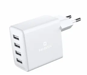 Swissten Netzwerkadapter 4xUSB-A 20W / 4X USB-A / 20W / SMART IC / 5V / 2,4 A