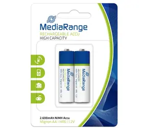 MediaRange Hochleistungs-Akku Mignon AA / HR6 / 1,2V / 2 Stk