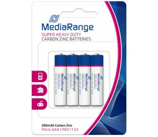 MediaRange Hochleistungsbatterien Micro AAA / 1,5V / Zink-Kohle / 4 Stk