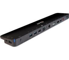 Club3D Universal USB-C Dockingstation 65W schwarz / Dockingstation / Ausgang max. 65W / VGA+HDMI+DP / USB / 3,5-mm-Buchse