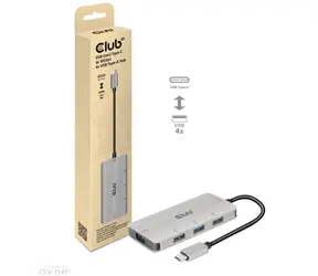 Club3D CSV-1547 USB-C-Hub Silber / 4X USB-A / 10 Gbit/s 