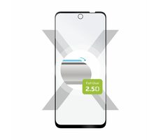 FIXED Full-Cover Schutzglas aus gehärtetem Glas für Motorola Moto G62 5G schwarz / Verklebung über das gesamte Display