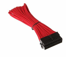 Silverstone 24-Pin ATX-Kabel 30 cm rot / Verlängerung / einzeln geflochtene Kabel