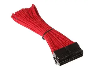 Silverstone 24-Pin ATX-Kabel 30 cm rot / Verlängerung / einzeln geflochtene Kabel