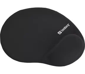 Sandberg Memory Foam Mousepad Round schwarz / Mauspad mit Handballenauflage