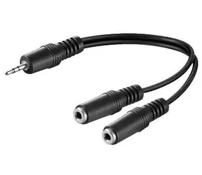 MicroConnect Y-Adapter Miniklinke 3,5mm (M) - 2x 3,5mm Miniklinke (F) schwarz