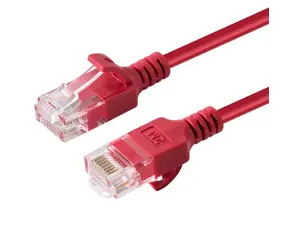MicroConnect CAT6a U/UTP SLIM 0,25m rot / LSZH