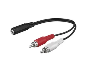 MicroConnect Audio Adapter Klinke 3,5mm (F) - 2x Cinch (M) 0,2m schwarz